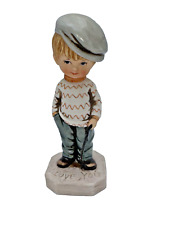 Vintage Moppets 1971 Fran Mar Boy W/Stick I Love You Porcelain Figurine 6 3/4” picture