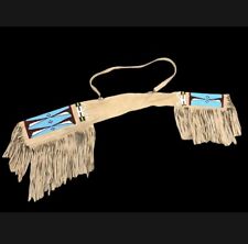 Handmade Beaded Rifle Scabbard Old American Style Suede Leather RF23 picture