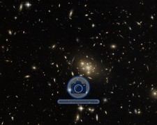 MASSIVE GALAXY CLUSTER WITH GRAVITATIONAL LENSING ARCS 8X10 PHOTO picture