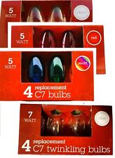 Sylvania C7 Christmas Light Bulbs Transparent 4 pk 5W ~ Choose Color picture