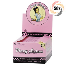 Full Box 50x Packs Blazy Susan Pink Rolling Papers 1 1/4 | 50 Per Pack | 2 Tubes picture