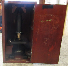 Vintage Microscope Spencer Lens Co Buffalo NY 17684 USA w/ wood case and more picture