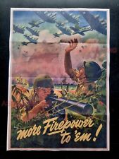 1942 WW2 USA AMERICA WAR PLANE ARMY FIREPOWER RIFLE GUN US PROPAGANDA POSTER 503 picture