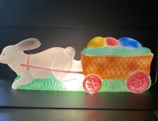 Rare Vintage Easter Bunny Rabbit with Egg Cart Don Featherstone Union Blow Mold picture