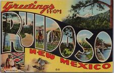 Vintage 1939 RUIDOSO, New Mexico Large Letter Postcard Multi-View Curteich Linen picture