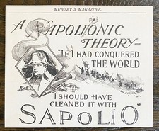 1895 SAPOLIO Soap Vtg Satire Art Print Ad w/Napolionic War Theory/Napoleon Quote picture