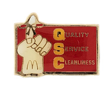VTG McDonald's Crew QSC Quality Service Cleanliness Lapel Hat Pin picture
