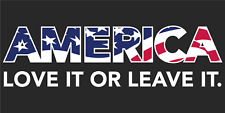 America Love it or Leave it Trump USA Black Vinyl Decal Bumper Sticker 3.75x7.5