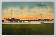 Dayton OH-Ohio, High School Stadium, Antique Vintage Souvenir Postcard picture