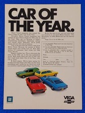 1971 CHEVROLET VEGA MOTOR TREND AWARDS ORIGINAL PRINT AD "CAR OF THE YEAR" CHEVY picture