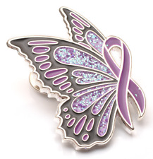 Domestic Violence Awareness Butterfly, Purple Ribbon, Lapel Pin picture