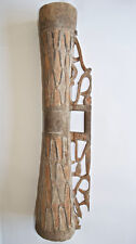 Asmat Drum Hourglass Shape Wood Carved Irian Jaya Region New Guinea Artifact-L39 picture