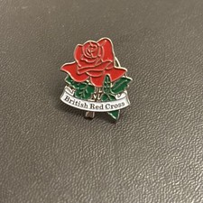 British Red Cross Rose Enamel Pin Badge picture