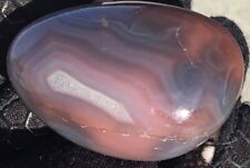 35g Polished Mozambique Agate Palm Stone Eye Shadow Banded Display Piece picture