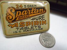 Vintage Spartan Brand Aspirin Tablets Tin Virginia picture