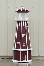 5' Octagon Handcrafted Polywood Lighthouse (cherry/white trim) picture