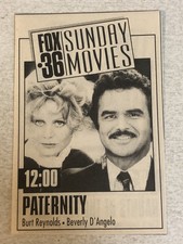 Paternity Movie Vtg Print Ad Burt Reynolds Beverly D’Angelo Tpa27 picture