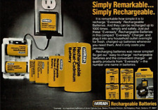 1984 Vintage Print Ad Eveready Rechargeable Batteries Simply Remarkable Nickel picture