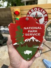US Forest National Park Service Plate Hunting Fishing Porcelain Metal Sign 7” picture