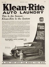 1926 Print Ad Klean-Rite Auto Laundry Car Wash Vintage Auto Chicago,Illinois picture