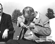 PRESIDENT LYNDON B. JOHNSON SHOWS REPORTERS HIS SURGERY SCAR 8X10 PHOTO (AA-548) picture