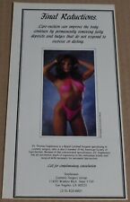 1988 Print Ad Final Reductions Cosmetic Surgery Group bikini pinup girl art sexy picture