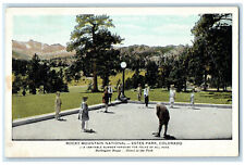 c1920's Playing Croquet Rocky Mountain National Park Estes Park CO Postcard picture