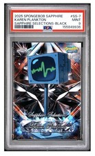 2025 Topps Chrome SpongeBob Sapphire Karen Plankton Selections Black #/10 PSA 9 picture