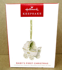 Hallmark Christmas Ornament 2022 Babys First Christmas Baby Carriage Stroller picture