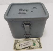 US Navy - Signal Smoke & Illumination Box Metal Latched Container - Gray - MK13 picture