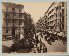 Italy, Naples, Via Roma, ca.1880, vintage print vintage print, legend ti picture