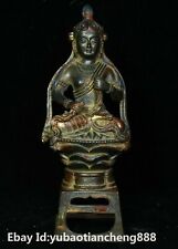 Old Chinese Buddhism Bronze Gilt Kwan-yin Guan Yin Boddhisattva Buddha Statue picture