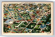Denver CO-Colorado, Aerial Of Town Area, Antique, Vintage Souvenir Postcard picture