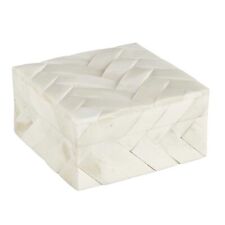 Keepsake Lid Decorative Cream Herringbone Box Home Decor Small - Pack of 2 picture