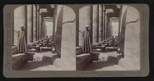 Columns of the great hypostyle temple of Sethos I at Abydos Egypt Old Photo picture