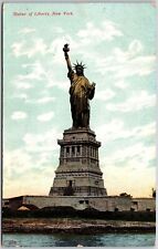 1908 NY-New York, Majestic Statue of Liberty,  Bustling Harbor, Vintage Postcard picture