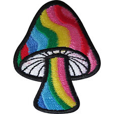Magic Mushroom Patch Iron Sew On Clothes Jacket Bag Hippie 60s Embroidered Badge picture
