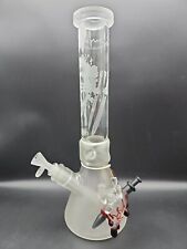 TALL Cheech™ 15” THICK Sandblasted Heart BONG Glass Water Pipe Heady picture