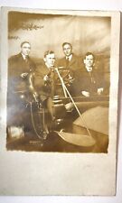 Vintage RPPC Four Men in Early Automobile ~ Real Photo Postcard ~ Old Car Auto picture