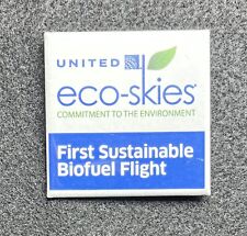 United Airlines Eco-Skies First Biofuel Flight Advertising Pinback Button picture