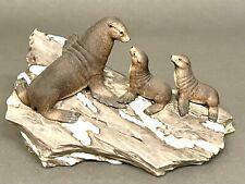Lenox Seven Continents Wildlife  Antartica Fur Seals W/Cubs Porcelain Figurine picture