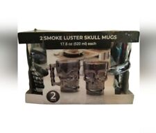 Circleware Large Smoke Luster Skull Mugs 17.6 Ounces Pair picture
