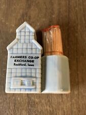 Vtg Farmers Co- Op Exchange - Rockford, Iowa - Toothpick Holder - Made In Japan picture