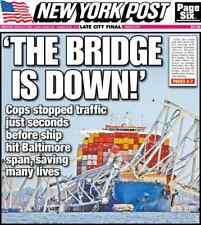 THE BRIDGE IS DOWN BALTIMORE KEY BRIDGE COLLAPSE NY POST NEWS 3/27 2024 picture