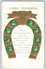 Lucky Birthstone Postcard Horseshoe Embossed A K Phila c1910's Unposted Antique picture