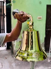 New 11" Large Nautical Solid Brass Ship's Bell Marine Maritime Wall Boat Decor picture