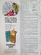 1978 Philip Morris Saratoga Cigarettes Man Ducks Rain Cartoon Color Ad picture