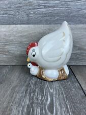 Chicken Hen With Baby Chickens Eggs Ceramic Figurine Statue  picture