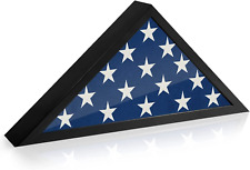 USA AMERICAN US FOLDED MEMORIAL FLAG TRIANGLE DISPLAY CASE BOX BURIAL CASKET picture