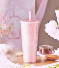 New 2022 Starbucks China Sakura Pink Glitter Studded Cold Cup Tumbler 24oz picture
